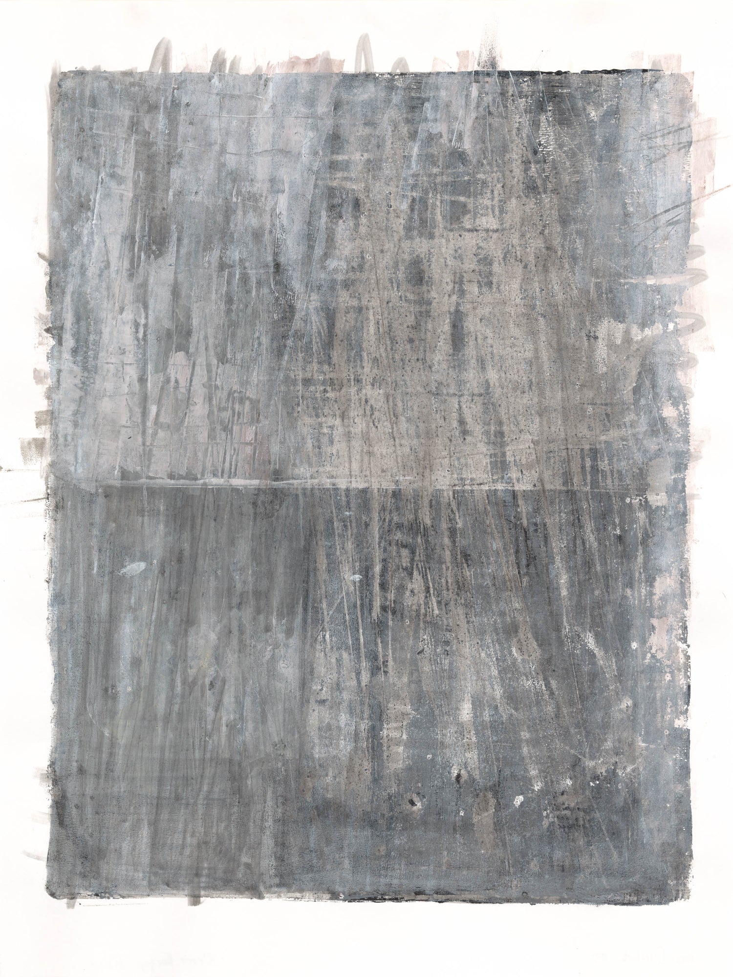 Abstract painting with warm neutral tones and textured gray layers Carrie Bergey