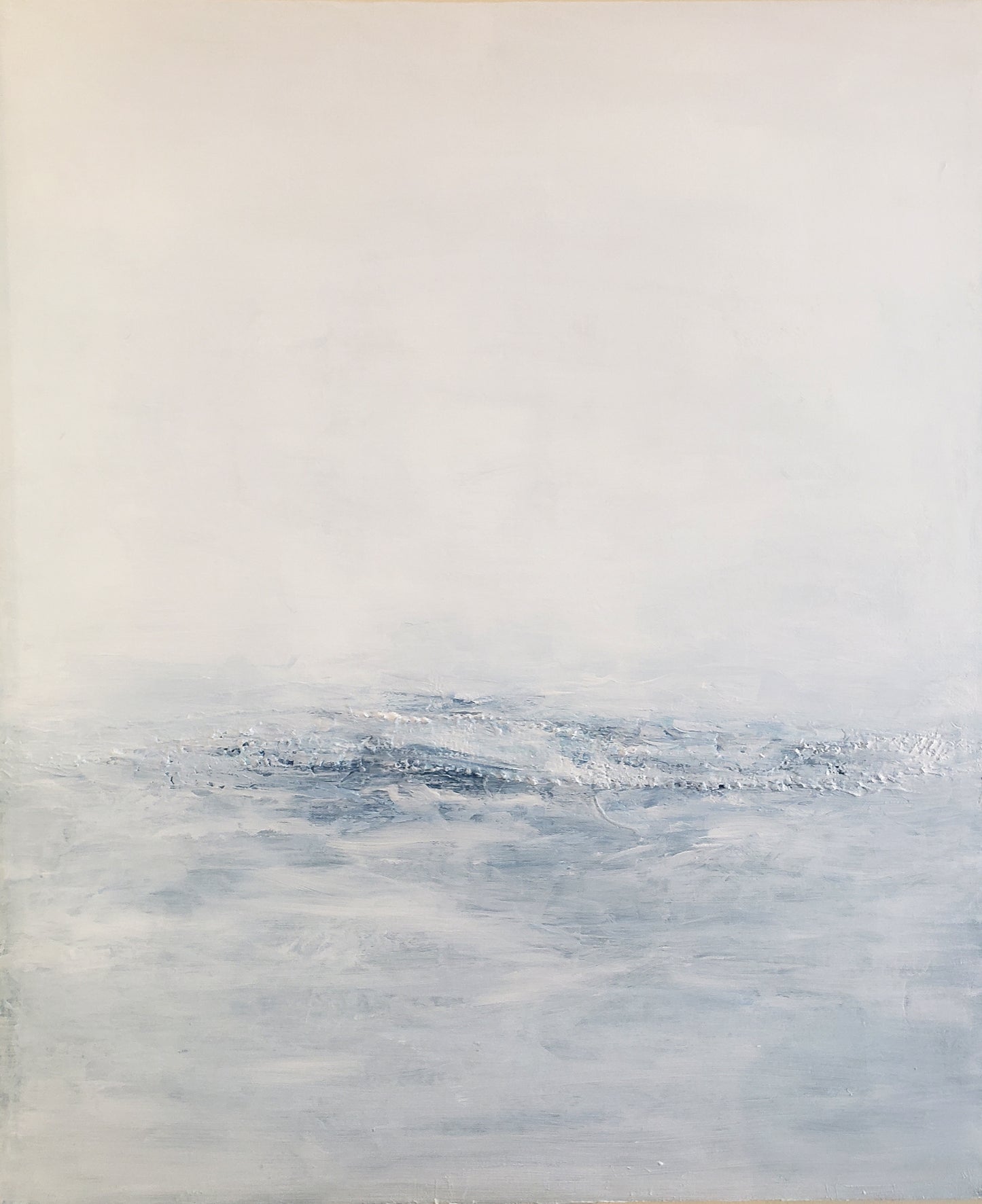 Minimalist ocean-inspired artwork from Jute Billows Original Fine Art Painting | Carrie Bergey, showcasing textured acrylic brushwork in calming tones.
