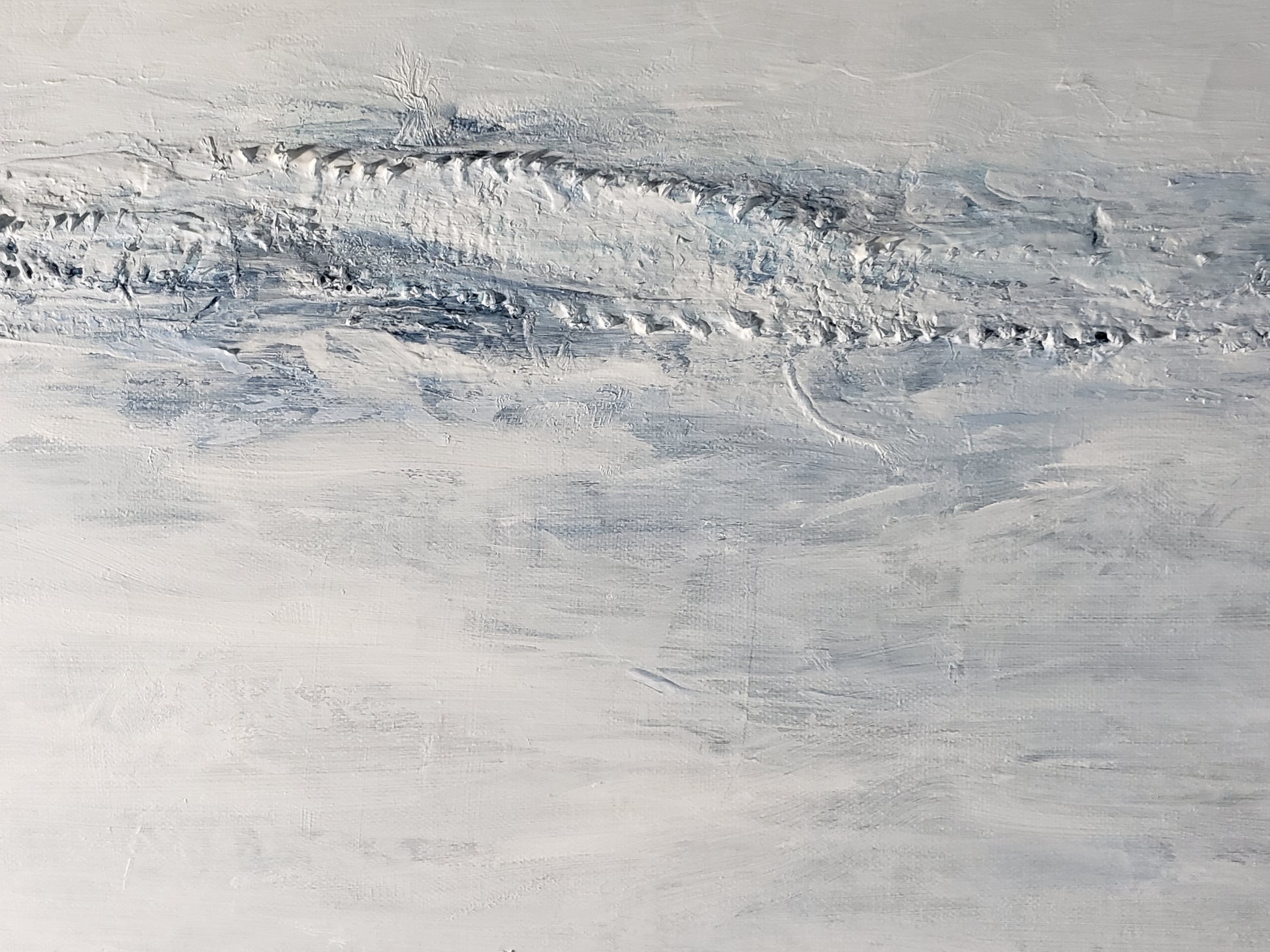 Another close-up of Jute Billows Original Fine Art Painting | Carrie Bergey emphasizing the tactile quality and layered paint technique.