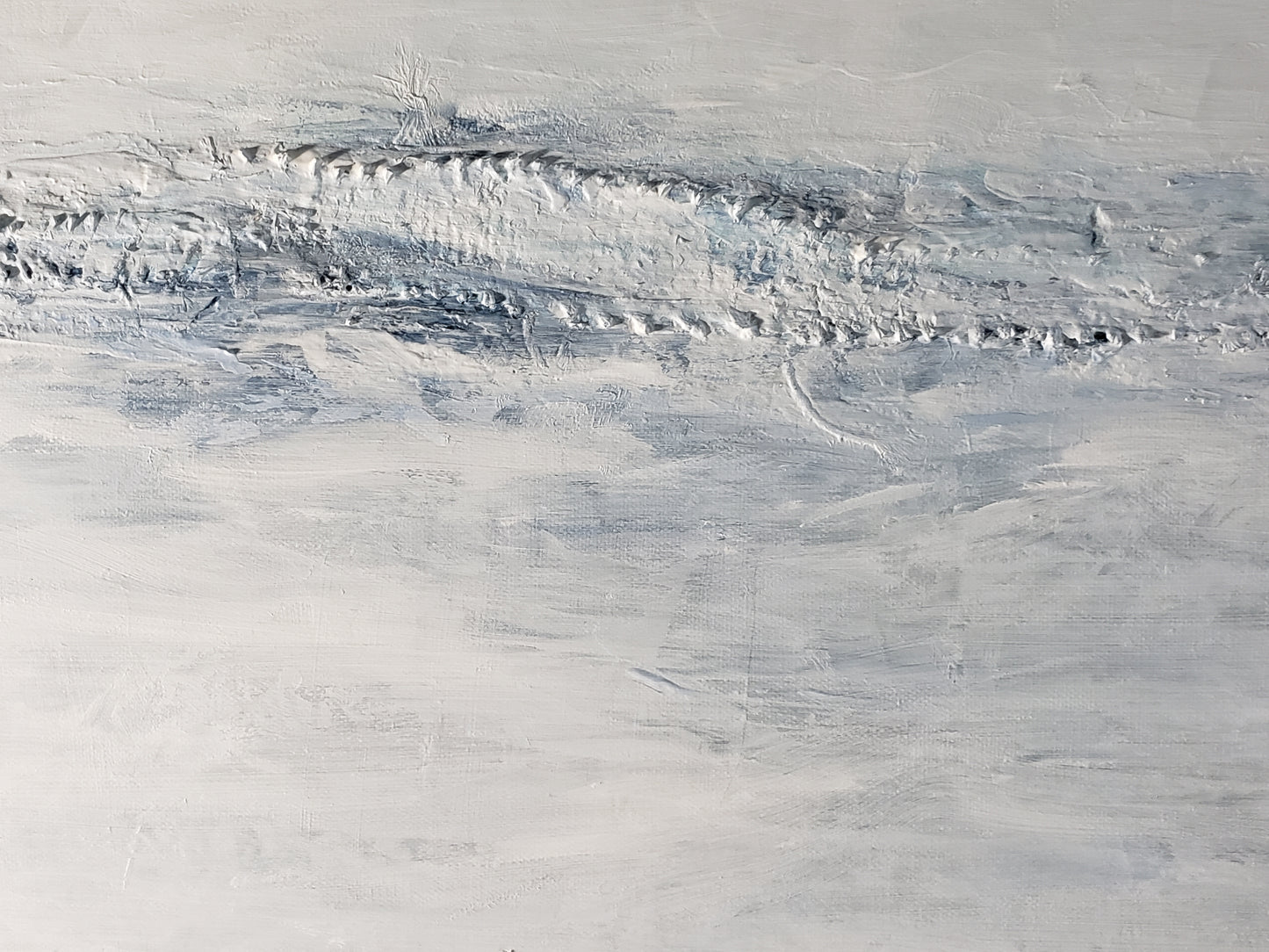 Detailed view of Jute Billows Original Fine Art Painting by Carrie Bergey showing abstract wave-like textures in a tranquil color palette.