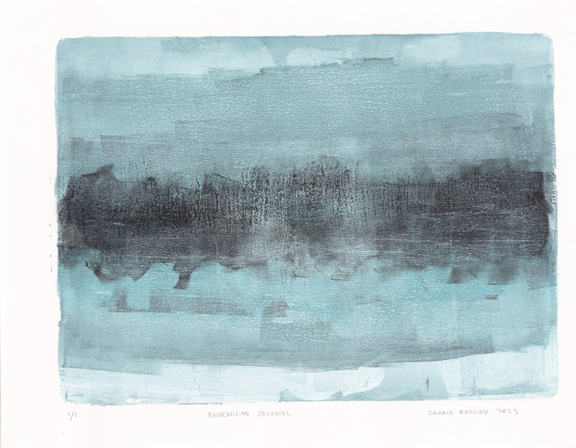 Endemicos-01 Original Fine Art Monoprint by Carrie Bergey blends natural hues in abstract form. A striking piece for stylish interior decoration.
