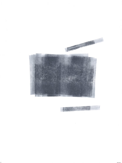 Monochrome abstract from Ink on Paper 17-22 Original Fine Art Painting Hexaptych Collection with layered rectangular ink forms.