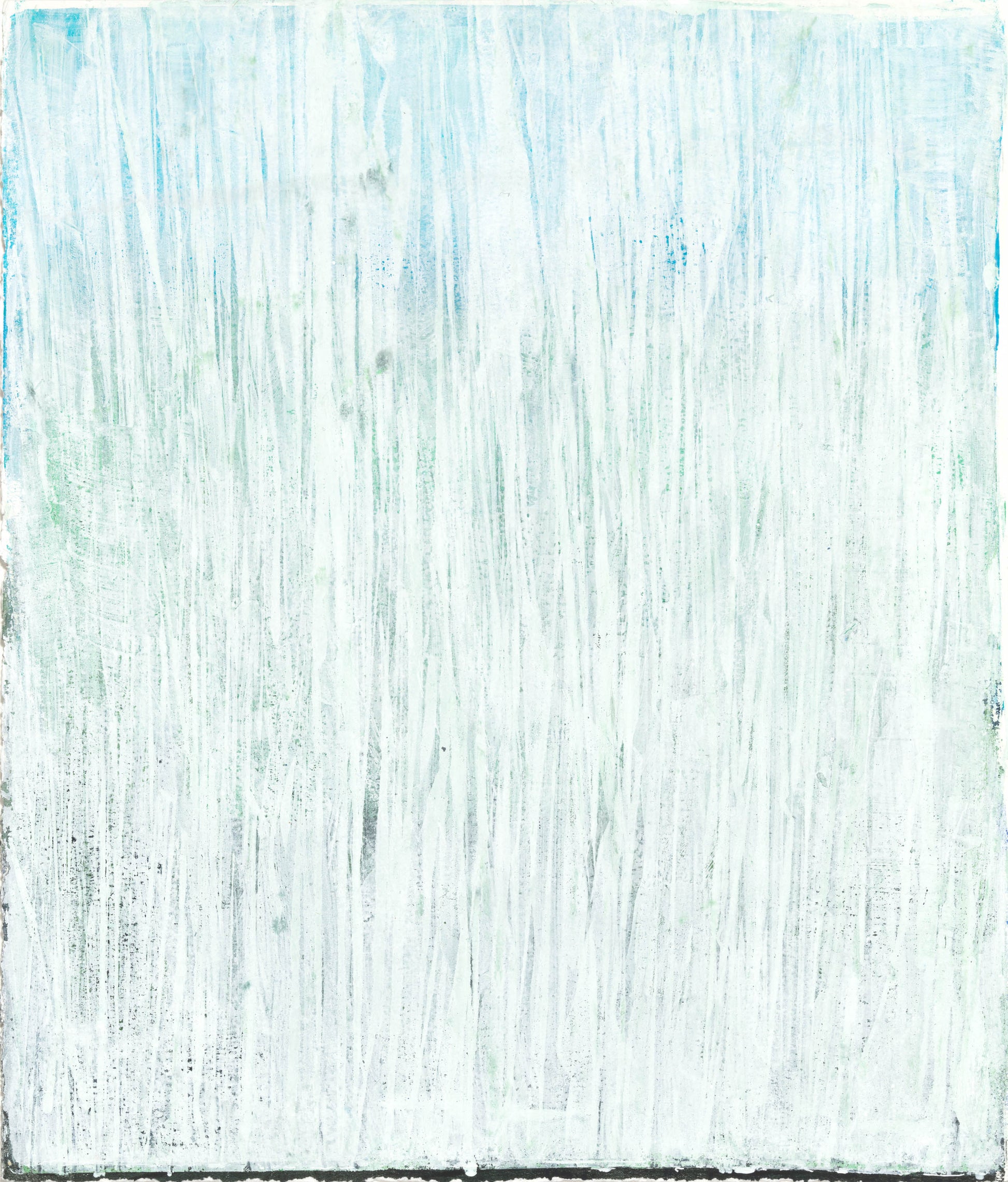 Seagrass 05 Original Monoprint from the Seagrass Collection showcasing layered white and aqua hues. A calming ocean-themed wall art piece.