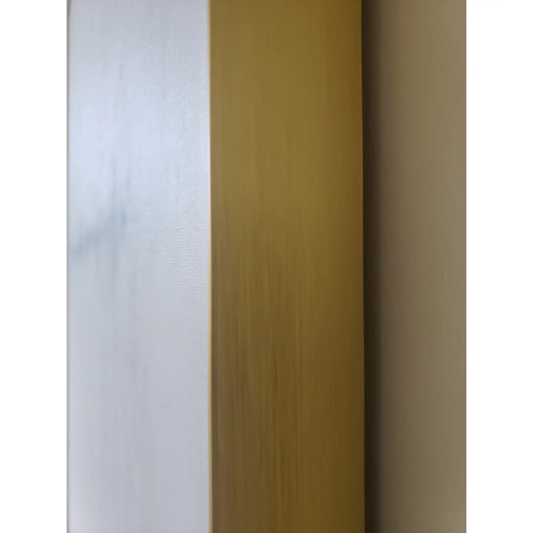 Side view of Morning Marina Original Fine Art Painting by Carrie Bergey highlights the gold-toned frame and canvas edge for a premium finish.